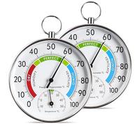 Igrometro analogico: WEGREAT 2 pezzi termoigrometro di precisione, termometro, igrometro, termometro ambiente temperatura e misuratore di umidità dell'aria per aria condizionata, serra