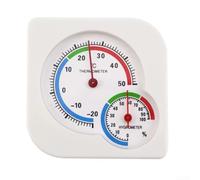 Igrometro con montaggio a parete e supporto design per monitoraggio del clima interno con temperatura 20-50 C e umidità 0-100 RH (bianco)
