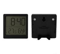 Igrometro digitale 3-in-1 termometro orologio display LCD | Il display LCD chiaro mostra l'ora, la temperatura, l'umidità; ideale per il monitoraggio domestico; facile lettura di giorno