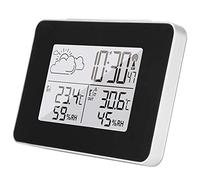 Igrometro digitale Termometro da esterno per interni Monitor di umidità con retroilluminazione LCD touchscreen, sveglia digitale senza fili, ideale per il monitoraggio delle previsioni meteorologiche