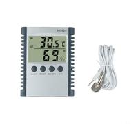 Igrometro digitale, termometro per interni ed esterni, misuratore di umidità con cavo da 2 m, misurazione precisa, termometro per ambienti con display LCD, display confortevole, monitor per clima