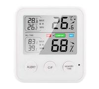 Igrometro elettronico e termometro con schermo digitale trasparente per il monitoraggio del clima interno con tempo veloce di 10 secondi (TS-9909-W)