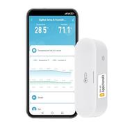 Igrometro intelligente termometro: monitor di umidità della temperatura Zigbee con avvisi app, doppia alimentazione, esportazione di memoria dati, hub, supporto homekit, Alexa (confezione da 1)