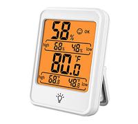 Igrometro termometro digitale e interno con grande display LCD Indicatore di comfort aria Registri alti bassi Opzioni montaggio multiple per casa camera da letto ufficio serra