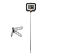 Igrometro, Termometro digitale for dolci con sonda e clip for pentola - LCD a lettura istantanea for alimenti, preparazione, carne, cottura per serra, seminterrato, incubatrice per rettili, (Noir)