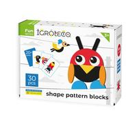 Igroteco Formmuster - blocchi in legno per bambini a partire dai 3 anni, 30 pezzi, simulatore per le dita del cervello e l'immaginazione dei bambini, mosaico in legno colorato