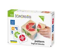 Igroteco® Logico cubo in legno, gioco educativo creativo per bambini dai 3 anni, 4 dadi e 50 compiti, giocattolo educativo per la casa e l'asilo