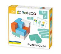 Igroteco Puzzle in legno 3D - Gioco colorato per bambini dai 3 anni in su, promuove logica, abilità motorie e concentrazione, giocattolo educativo sostenibile in legno