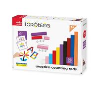 Igroteco® Set di Barre per calcolatori - Giocattoli educativi per Bambini per sviluppare abilità Matematiche e abilità motorie con Bastoncini e compiti in Legno Colorati