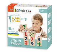 Igroteco® Set di dadi matematici | 30 compiti per logica, addizione, sottrazione e altro | Giocattoli educativi in legno per bambini | Promuove calcoli, colori e numeri | a partire da 2 anni