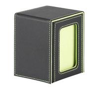 IGTOPS Magic Deck Box con display del comandante MTG, scatola per 100 carte, magnetica, per carte da gioco, in pelle, contenitore per carte da gioco (rimovibile, nero e verde)