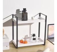 IGTOPS Organizzatore in Legno Metallo,Portaspezie e Inserto per Scaffalea a 2 Ripiani,Organizzatore da Scrivania e Muro Moderno modulare,Scaffale per cucina, bagno, cosmetici, ufficio,Soggiorno