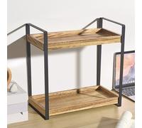 IGTOPS Organizzatore Spezie in Legno,Portaspezie di Inserto per Scaffalea a 2 Ripiani,Organizzatore da Scrivania e Muro Moderno modulare,Scaffale per cucina, bagno, cosmetici, ufficio,Soggiorno