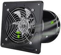 IGTOPS Ventilatore assiale per tubi Ø100mm, ventilatore di scarico/aerazione, ventilatore industriale per tubi resistente al calore per bagno, WC, cucina, serra, tenda, garage, bianco (Black-150mm-A)