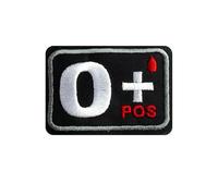 IGUANA CUSTOM CLOTHES Toppa ricamata termoadesiva sul retro 6 x 4 cm con gruppo sanguigno A+, B+, AB+, AB-, 0+ e 0- da incollare su gilet da moto, giacche, giacche, pantaloni e altri indumenti o zaini