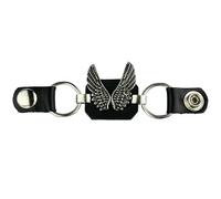 Iguana Custom - Estensore per gilet in pelle per motociclisti con decorazione in metallo e chiusure a pressione personalizzate Chopper Bobber (ali)