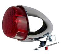 Iguana Custom - Fanale posteriore per moto, serie Hawk Eco, cromato con luce freno, luce di posizione e luce targa, omologato E-Mark, perfetto per bobber o cafe racer