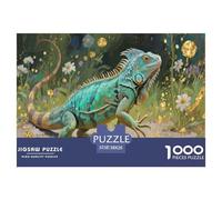 Iguana Rettile selvatico 1000 Pezzi Animale Jigsaw Adulto Puzzle Decorazione Interna Unica Gioco Education Regalo Per Amore E Amico Per Gioco Familiare Stress Relief 38x26cm/1000pcs