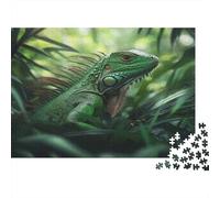 Iguana verde nella Forestaaa Puzzle 1000Pcs Fauna selvatica Decorazione Per La Casa. Rilassamento E Intelligence Per Adulti E Bambini Da 14 Anni 1000pcs (75x50cm)