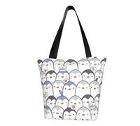 IguaTu Beach with sunset - Borsa a tracolla casual da donna, grande capacità, leggera, con cerniera, per shopping, viaggi e uso quotidiano, Simpatico pinguino., Taglia unica