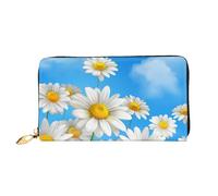 IguaTu Blue Butterfly - Portafoglio da donna in pelle, alla moda e resistente, con 12 scomparti per carte di credito e scomparti multipli, Primavera Margherita Fiori, Taglia unica