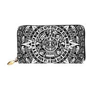 IguaTu Blue Shining Stars Portafoglio da donna, alla moda e resistente, in pelle, con 12 scomparti per carte di credito e scomparti multipli, Calendario Maya Fine del mondo, Taglia unica