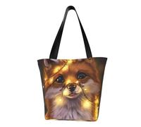 IguaTu Borsa a tracolla casual da donna con cane che riposa, grande capacità, leggera, con cerniera, per shopping, viaggi e uso quotidiano, Graziosa volpe., Taglia unica