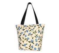 IguaTu Borsa a tracolla casual da donna per cani, grande capacità, leggera, con cerniera, per shopping, viaggi e uso quotidiano, Piccoli Fiori Blu, Taglia unica