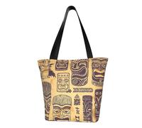 IguaTu Borsa a tracolla da donna con stampa zebrata, casual, grande capacità, leggera, con cerniera, per shopping, viaggi e uso quotidiano, Motivo Aloha Tiki, Taglia unica