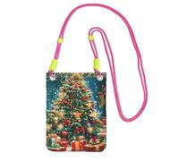 IguaTu Borsa a tracolla per telefono da donna moderna di metà secolo con forme a goccia borsa a tracolla leggera in twill impermeabile piccola borsa da viaggio, Merry Christmas., Taglia unica