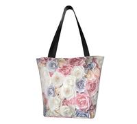 IguaTu Candy land - Borsa a tracolla casual da donna, grande capacità, leggera, con cerniera, per shopping, viaggi e uso quotidiano, Fiori di Rosa, Taglia unica