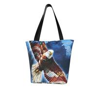 IguaTu Candy land - Borsa a tracolla casual da donna, grande capacità, leggera, con cerniera, per shopping, viaggi e uso quotidiano, Aquila americana., Taglia unica