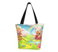 IguaTu Candy land - Borsa a tracolla casual da donna, grande capacità, leggera, con cerniera, per shopping, viaggi e uso quotidiano, Candy Land, Taglia unica