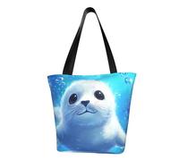 IguaTu Daisy Flowers in diverse cornici da donna casual a tracolla borsa grande capacità leggera con cerniera per shopping, viaggi e uso quotidiano, Simpatico sigillo bianco, Taglia unica