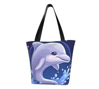 IguaTu Elefante e giraffa Borsa a tracolla casual da donna, grande capacità, leggera, con cerniera, per shopping, viaggi e uso quotidiano, Delfino elegante, Taglia unica