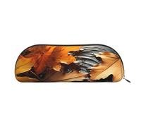 IguaTu Elegante astuccio decorativo in pelle color oro rosa con motivo floreale - Trousse per cosmetici con cerniera liscia - portamonete - organizer per cancelleria da ufficio, Foglie cadute., Taglia