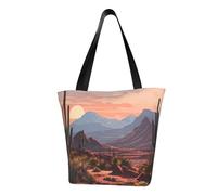 IguaTu Flying Dove - Borsa a tracolla casual da donna, grande capacità, leggera, con cerniera, per shopping, viaggi e uso quotidiano, Deserto Con Cactus, Taglia unica