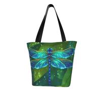 IguaTu Flying Dove - Borsa a tracolla casual da donna, grande capacità, leggera, con cerniera, per shopping, viaggi e uso quotidiano, Libellula Verde, Taglia unica