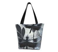 IguaTu Flying Dove - Borsa a tracolla casual da donna, grande capacità, leggera, con cerniera, per shopping, viaggi e uso quotidiano, Libellule Grigio, Taglia unica