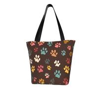 IguaTu Flying Dove - Borsa a tracolla casual da donna, grande capacità, leggera, con cerniera, per shopping, viaggi e uso quotidiano, Stampa zampe di cane, Taglia unica