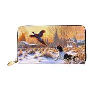 IguaTu Follow Your Dreams - Portafoglio da donna, in pelle, alla moda e resistente, con 12 scomparti per carte di credito e scomparti multipli, Fagiano cattura del cane, Taglia unica