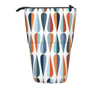 IguaTu Fresh Tropical Lemons - Astuccio estensibile per cancelleria telescopico, in tessuto Oxford resistente, multiuso, per penne, trucco, Moderno Mezzo del Secolo con Forme di Gocce, taglia unica,