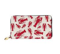 IguaTu Hammerhead Sharks - Portafoglio da donna in pelle, alla moda e resistente, con 12 scomparti per carte di credito e scomparti multipli, Aragosta rossa., Taglia unica