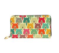 IguaTu Hammerhead Sharks - Portafoglio da donna in pelle, alla moda e resistente, con 12 scomparti per carte di credito e scomparti multipli, Orsetti colorati., Taglia unica