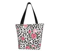 IguaTu Merry Christmas - Borsa a tracolla casual da donna, grande capacità, leggera, con cerniera, per shopping, viaggi e uso quotidiano, Rosa Carino Rose Mix Leopard Pattern, Taglia unica
