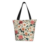 IguaTu Museo del Louvre di Parigi borsa a tracolla casual da donna grande capacità leggera borsa con cerniera per shopping, viaggi e uso quotidiano, Fiori di campo in fiore da giardino, Taglia unica