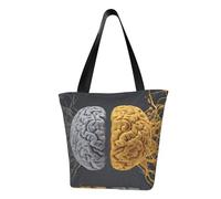 IguaTu Museo del Louvre di Parigi borsa a tracolla casual da donna grande capacità leggera borsa con cerniera per shopping, viaggi e uso quotidiano, Funzioni cerebrali destra e sinistra, Taglia unica