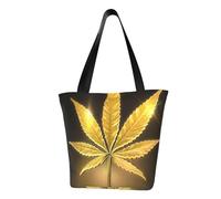 IguaTu ovely - Borsa a tracolla da donna con cane Beagle, stile casual, grande capacità, leggera, con cerniera, per shopping, viaggi e uso quotidiano, Cannabis dorata, Taglia unica
