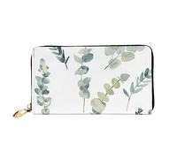 IguaTu Portafoglio da donna in stile esca da pesca, alla moda e resistente, con 12 scomparti per carte di credito e scomparti multipli, Ramoscello verde naturale bianco, Taglia unica