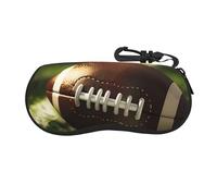 IguaTu Scena Spiaggia Con Chairs1 Leggero Neoprene Occhiali Caso Soft Shell Occhiali Da Sole Sacchetto Con Chiave Clip Viaggio Occhiali Holder, Campo di calcio americano e palla, Taglia unica